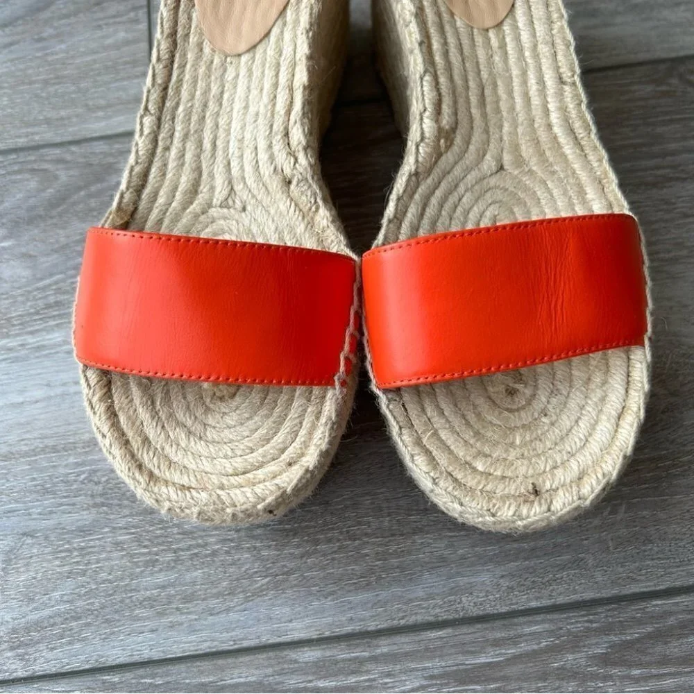 J Crew VACHETTA Leather Platform Espadrille Sandals